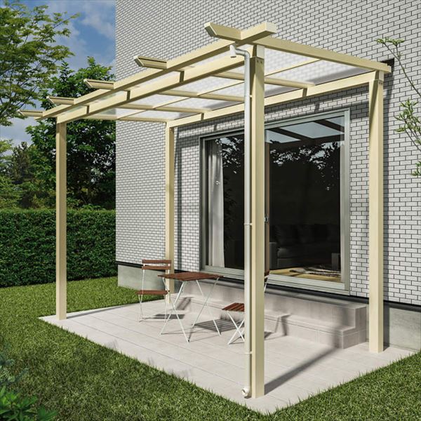 【送料無料】YKK テラス屋根 独立納まり サザンテラス パーゴラタイプ 1間×9尺 関東間 ポリカ屋根 ロング柱仕様 600N／m2 積雪20cm地域用 後付け『 テラス バルコニー ベランダ 雨よけ 物干し 屋根 diy 』