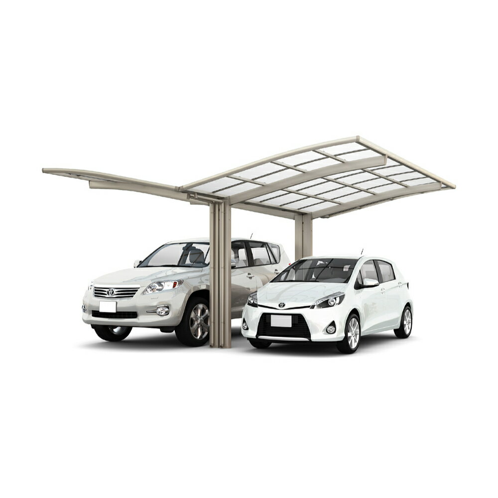 LIXIL リクシル ネスカR 1台用 Y合掌 24・24-50型 H28柱 熱線吸収ポリカーボネート屋根使用 『 カーポ..