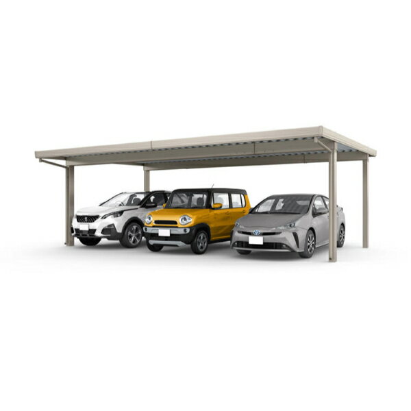 LIXIL リクシル カーポートSW 1500タイプ 3台用 基本 80-60型 ロング柱25使用 遮光 単体4本柱 横材無し 『 折板 セッパン カーポート 車庫 ガレージ 駐車場 屋根 』