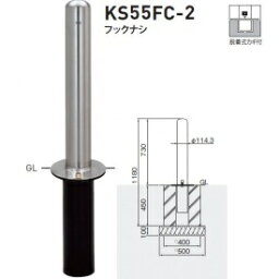 個人宅配送不可 帝金 KS55FC-2 バリカーピラー型 スタンダード ステンレスタイプ フックなし 脱着式カギ付