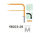 個人宅配送不可 帝金 Y82C3-20 バリカー横型 スタンダード スチールタイプ W2000×H800 直径60.5mm 脱着式