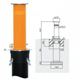 個人宅配送不可 帝金 K-1N バリカー上下式 スタンダード スチール製 直径165.2mm 黄色