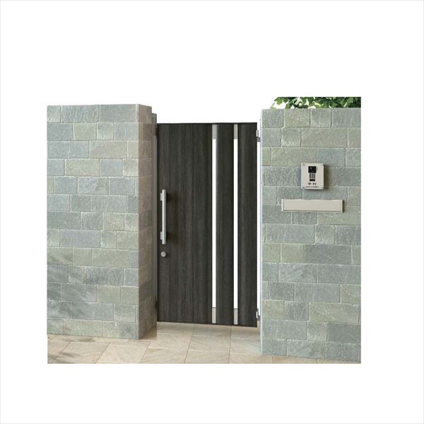 【送料無料】YKKAP エクスティアラ門扉シリーズ 2型 片開きセット 門柱仕様 08-14 木調カラー『ゲート ..
