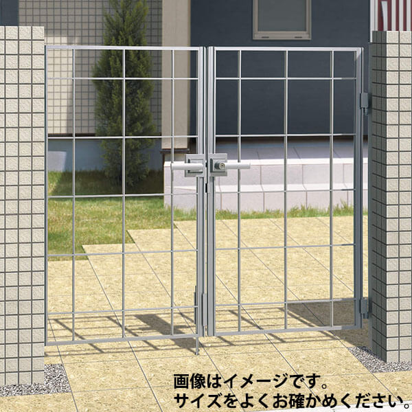 【送料無料】三協アルミ 門扉 マイリッシュ S1型 両開きセット 門柱タイプ 0810 『ゲート 部材 ガーデ..
