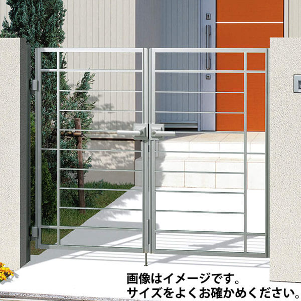【送料無料】三協アルミ 門扉 マイリッシュ S2型 両開きセット 門柱タイプ 0710 『ゲート 部材 ガーデ..