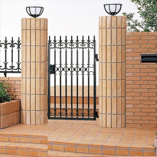 【送料無料】三協アルミ 門扉 ファンセル 5型 片開きセット 門柱タイプ 0612 ブラック『ゲート 部材 ガーデン 住宅 境界 入口 塀 壁 diy おしゃれ 鋳物 洋風 門扉』 ブラック