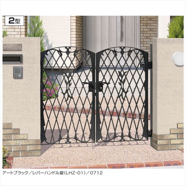 【送料無料】三協アルミ 門扉 フェアル 2型 両開きセット 門柱タイプ 0710 #LHZ-01錠仕様『ゲート 部材..