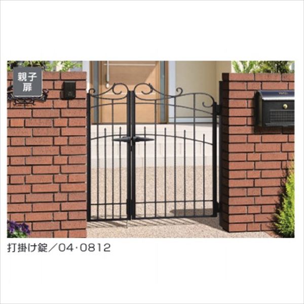 【送料無料】三協アルミ 門扉 プロヴァンス 1型 親子開きセット 門柱タイプ 04・0810 アートブラック（..