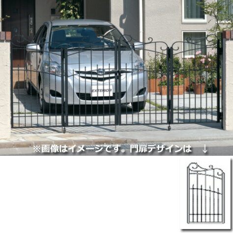 【送料無料】三協アルミ 門扉 プロヴァンス 1型 3枚折りセット 門柱タイプ 0810 アートブラック（KA）..