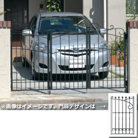 【送料無料】三協アルミ 門扉 プロヴァンス 3型 3枚折りセット 門柱タイプ 0812 アートブラック（KA）..