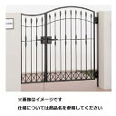 【送料無料】【法人様限定商品 個人宅・現場配送不可】四国化成 ブルーム門扉 M6型 柱仕様 片開きセット 0810『ゲート 部材 ガーデン 住宅 境界 入口 塀 壁 diy おしゃれ 鋳物 洋風 門扉』 ブラックつや消し