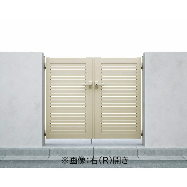 【送料無料】YKKAP シンプレオ門扉YS1型 両開き 門柱仕様 11-14L HME-V-YS 『横太格子デザイン』『ゲー..