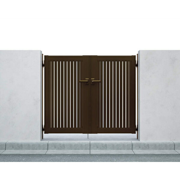 【送料無料】YKKAP シンプレオ門扉TS1型 両開き 門柱仕様 09-10 HME-V-TS1 『たて太格子デザイン』『ゲ..