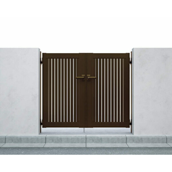 【送料無料】YKKAP シンプレオ門扉TS1型 両開き 門柱仕様 10-14 HME-V-TS1 『たて太格子デザイン』『ゲ..