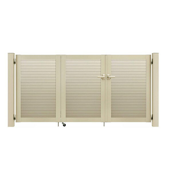 商品番号17647301メーカーYKKAPサイズ幅 2400.0mm × 高さ 1200.0mm通常納期5〜10日後発送用途3枚折戸素材アルミ配送区分1※商品により配送可能エリアが異なります。配送エリア表をご覧ください。工事対応この商品は工事を承っておりません。ベーシックを極めたシンプルなデザインが幅広い住宅スタイルにマッチ。リーズナブルな価格とユーザビリティを兼ね備えた門扉の新スタンダード。備考●「折戸門扉本体」＋「折戸本体」+「戸当り」+「打掛錠1型」+「折戸部品」+「ヒンジ・ヒジツボ部品」+「アルミ門柱100角」セットとなります。●セット価格は内開き仕様です。※サイズ（幅）は扉部分のみの合計寸法となります（例：両開きの場合、扉2枚分の寸法）。柱の外〜外までの寸法とは異なります。