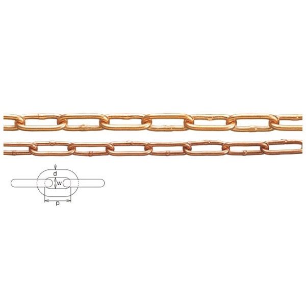 水本機械製作所 銅チェーン 線径2.5mm CU-2.5 ＊価格は1m単価で商品は1本もので納品です