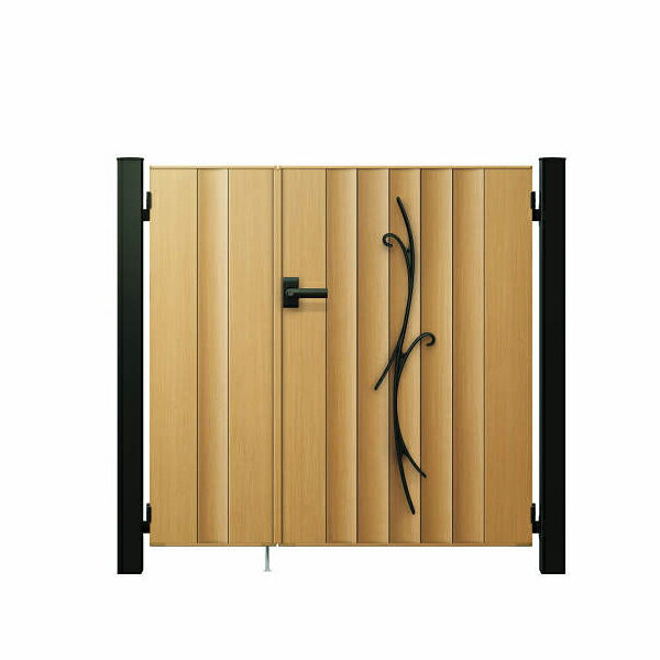 【送料無料】YKKAP ルシアス門扉TM3C型 親子開き 門柱仕様 04・08-14 内開き仕様 UME-V-TM3C『木調 ゲ..