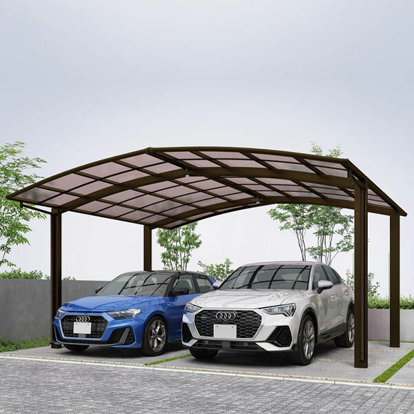 全国配送 YKK カーポート アリュースZ 750タイプ M合掌セット M54-27・27M ハイルーフ柱(H25) 一般ポリカーボネート板 『YKKAP アルミ 2台用』『 カーポート 車庫 ガレージ 駐車場 屋根 diy 』