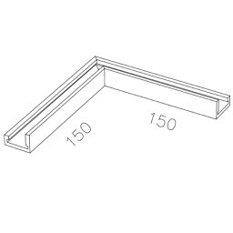 個人宅配送不可 森田アルミ工業 極小アルミ巾木 アルベース albase 入隅部材L (2組入り) AL15I-B ブラック