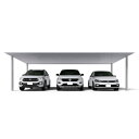 全国配送 YKK YKKAP カーポート PLAIN ROOF プレーンルーフ 600タイプ 3台用 単体セット 50-80M H25『 YKKAP カーポート 車庫 ガレージ 駐車場 屋根 3台用 アルミ屋根 おしゃれ 』 アルミ色 アルマイト仕上げ(4)