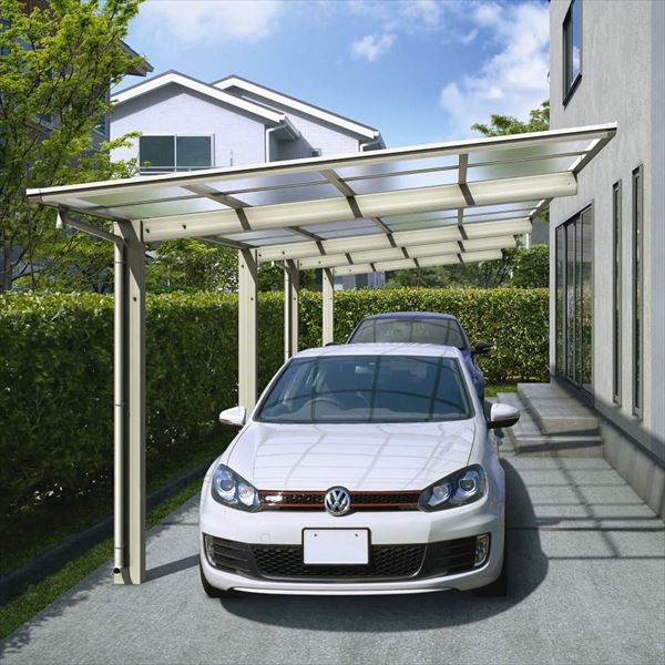 全国配送 YKKAP YKK カーポート エフルージュ FIRST 600タイプ 奥行(2)連結セット J51・51-24 H25 熱線遮断ポリカーボネート屋根 DCS 『 カーポート 車庫 ガレージ 駐車場 屋根 diy 』