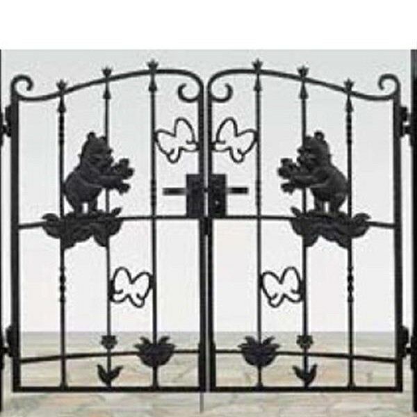 【送料無料】リクシル 新日軽 ディズニー門扉 角門柱式 プーさんA型 0710 両開き『LIXIL ゲート 部材 ..