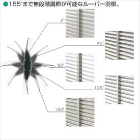 エクステリアのキロ楽天市場支店のYKKAP　多機能アルミルーバー　引違い窓用本体　たて隙間隠し付き　幅1420mm×高さ1000mm　1MG-13309　上下同時可動 『取付金具は別売』『格子 防犯 防犯対策 アルミ アルミサッシ 面格子 日除け 日よけ 目隠し 採光 リフォーム D｜アングル3