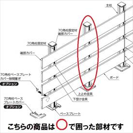 リクシル 樹ら楽ステージ ボードラインフェンス 柱部材 デッキ施工仕様ウッドパーディション柱 ベース仕様 アルミ柱 T12 『リクシル』 『ウッドデッキ 人工木 フェンス』 シャイングレー 1