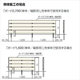 リクシル 樹ら楽ステージ ボードラインフェンス 面材 ボードセット 2400（2枚入り...