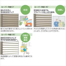 エクステリアのキロ楽天市場支店の【送料無料】三協アルミ　エコ面格子2　目隠し可動ルーバー　幅1440mm×高さ1065.5mm　方立付『格子 防犯 防犯対策 アルミ アルミサッシ 面格子 窓格子 日除け 日よけ 目隠し 換気 風が通る 採光 リフォーム DIY 』｜アングル3