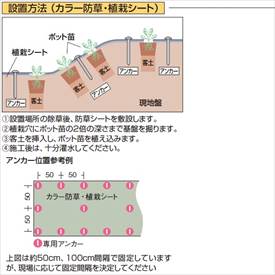 エクステリアのキロ楽天市場支店のタカショー　カラー防草・植栽シート　25m巻　TBB-25G　コード：50682800 グリーン｜アングル2