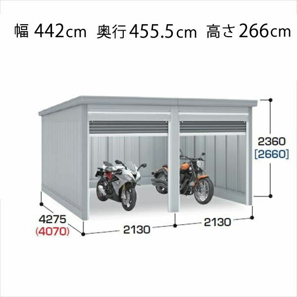 【関東・東海地方限定配送】【送料無料】イナバ物置 GARADIA ガレーディア 2連棟 GRN-2142HL-2 豪雪型 標準屋根 2台用 『 車庫 ガレージ 倉庫 シャッター コンテナ カーポート diy キット 自転車 バイク 駐車場 』