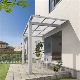 【送料無料】三協アルミ 独立式テラス レボリューD 4.0間×5尺 600タイプ／関東間／標準柱（H24）／2連結 熱線遮断ポリカ屋根『洗濯干し場 』