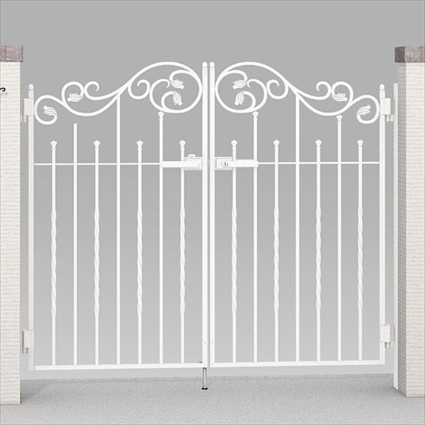 【送料無料】リクシル ラフィーネ門扉1型 柱使用 08-10 両開き『ゲート 部材 ガーデン 住宅 境界 入口 ..