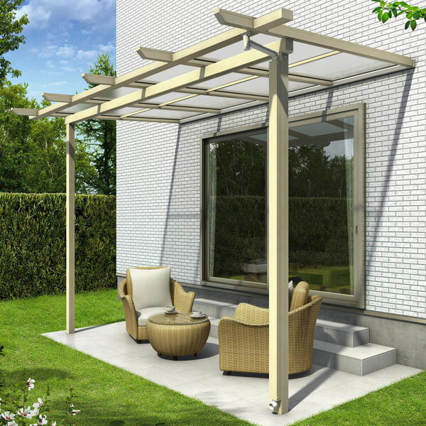 【送料無料】YKK サザンテラス パーゴラタイプ 関東間 1500N／m2 3.5間×7尺 （2連結） ポリカ屋根 後付け 『 テラス バルコニー ベランダ 雨よけ 物干し 屋根 diy 』