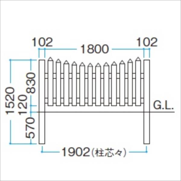 楽天市場 タカショー ロイヤルフェンス ロータイプ クラウンポイント ビクトリアン パネル Rffk 02 樹脂フェンス 柵 エクステリアのキロ楽天市場支店