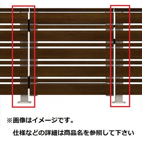 YKKAP ルシアスデッキ門扉A02型 デッキ門扉用柱（2本で1組） ベースプレート施工（控え金具付き） （受用）中柱＋（吊元用）中柱 T80 ウッドデッキ 門扉 人工木 樹脂 diy プラチナステン