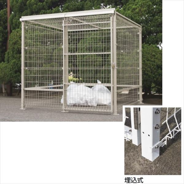 【法人様限定商品 個人宅・現場配送不可】四国化成 ゴミストッカーEMF型 GEM-U4010 引き戸式 埋込式 基本セット 両引き 『ゴミ収集庫』『ダストボックス ゴミステーション 屋外』『ゴミ袋（45L）集積目安 155袋、世帯数目安 78世帯』