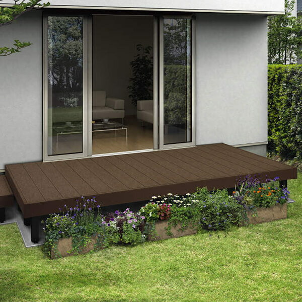 【本格的】【組み立て式】YKK リウッドデッキ200 EG Tタイプ 高さ400〜550 1間×10尺 ウッドデッキ 人工..