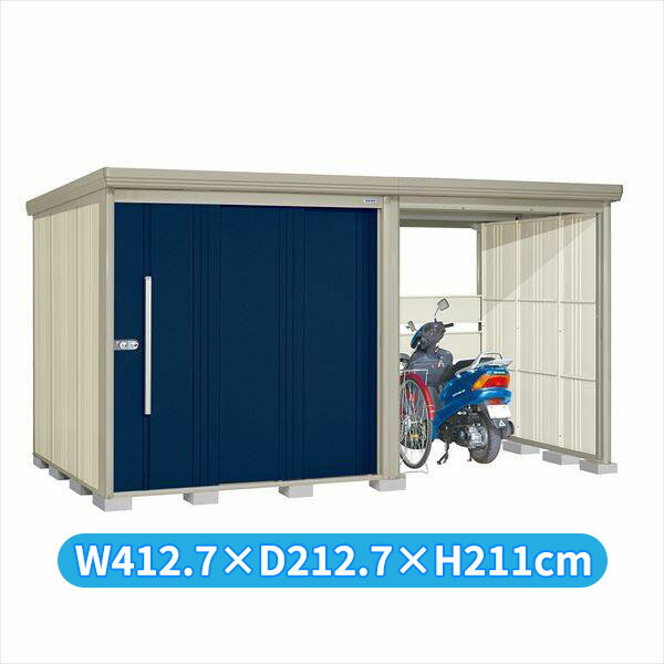 タクボ物置 TP／ストックマンプラスアルファ TP-SZ40R19 多雪型 『物置 屋外 大型 倉庫 小屋 収納庫 diy サイクルポート タイヤ テント 庭 おしゃれ』【追加金額で取付工事可能】 ディープブルー
