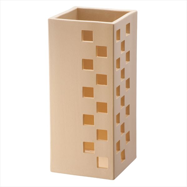 オンリーワン 信楽焼傘立 傘立 角　チェッカー ベージュ MZ7-US01BE 『傘立て』