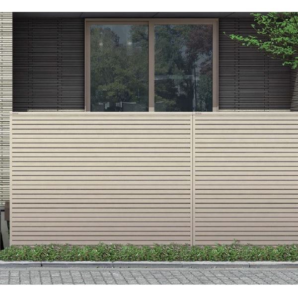 YKK シンプレオ スクリーンフェンスYM1S型 単体セット(本体+柱+中桟+エンドキャップ) T140 『目隠しルーバー アルミフェンス 柵』