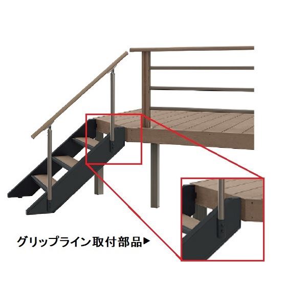 リクシル デッキDS オプション グリップライン取付部品 8LDC81BK ※グリップライン本体は別途 『ウッド..