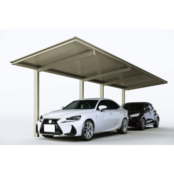 全国配送 YKK ルシアス カーポート 750タイプ 2台用 J57・57-27 H20 奥行連結納まり アルミ屋根『 カーポート 車庫 ガレージ 駐車場 屋根 diy 』 アルミカラー