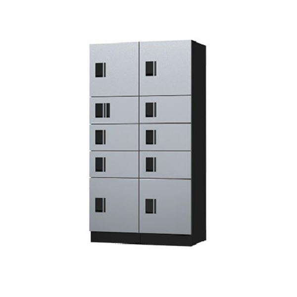 ナスタ 宅配ボックス（STANDARD） スタンダード 2列10ボックス 捺印付 20〜30世帯用 マンション用 大型 屋外設置可 自立式 アナログキー 防水タイプ シルバー