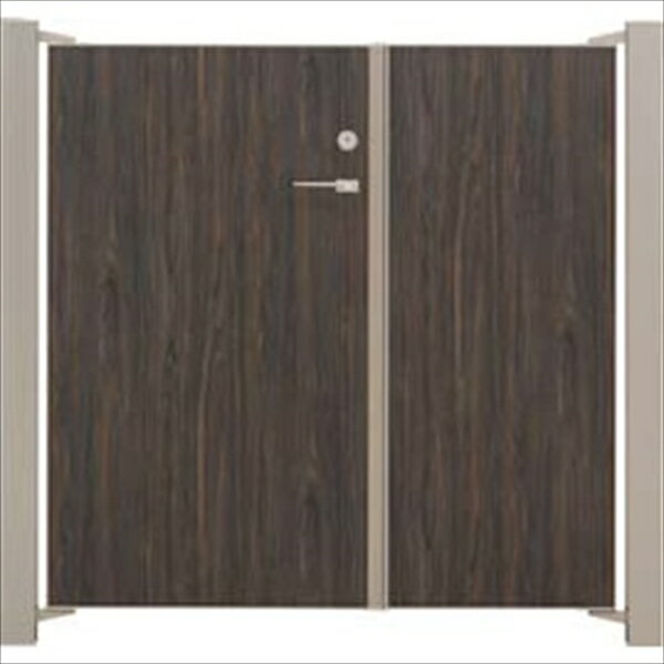 【送料無料】タカショー エバーアートボード門扉 フラット（親子開き） W04+W09×H12 左勝手（L）『木調..