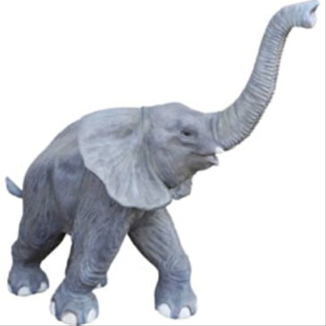 FRP　鼻を高く突き上げる子ゾウ / Walking BaBy Elephant　 fr090026 『動物園オブジェ　アニマルオブジェ　店舗・イベント向け』