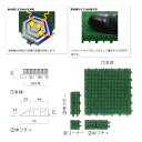 ミヅシマ工業　ジョイント人工芝生　業務用　中フチ-　75 × 150 × 20mm　1個 3