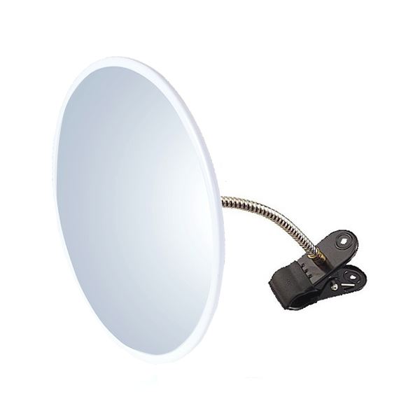 信栄物産　防犯ミラー室内用　クリップタイプ　丸型　440径　枠：白　＃H-45K-W