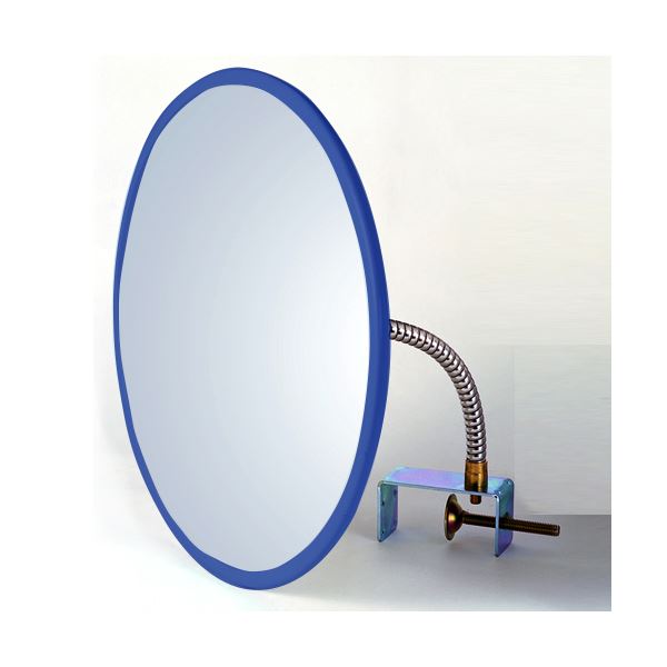 信栄物産　防犯ミラー室内用　クランプタイプ　丸型　440径　枠：青　＃CR-45BL